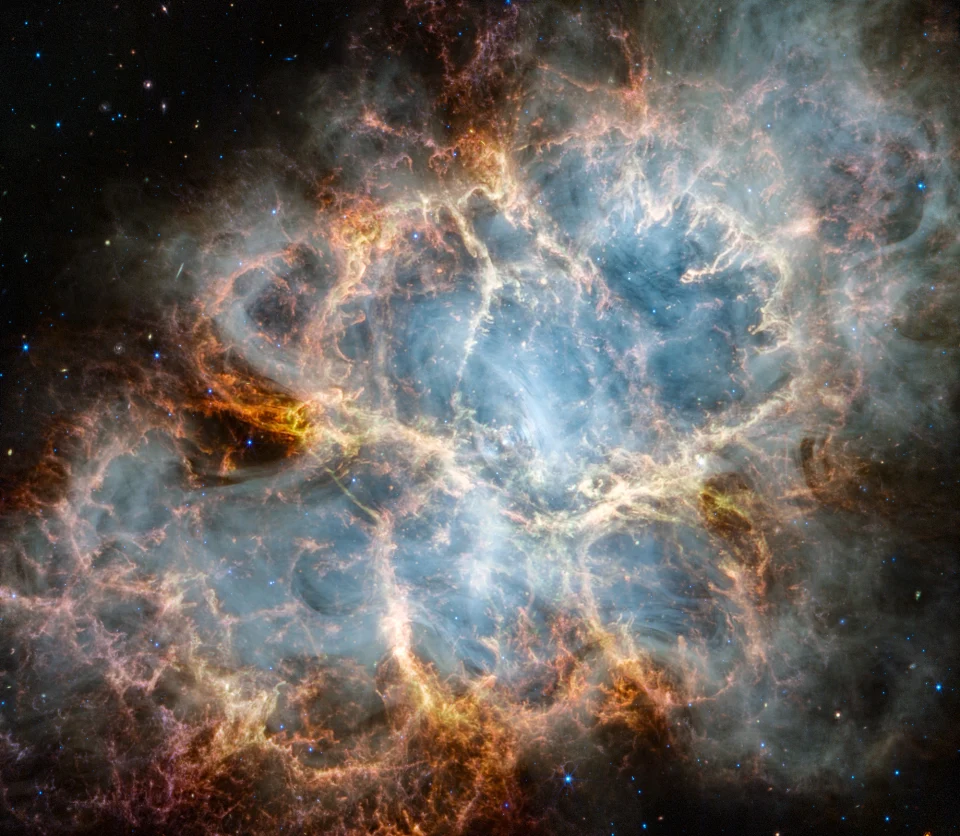 韦伯望远镜拍摄到壮观的超新星遗迹M1蟹状星云