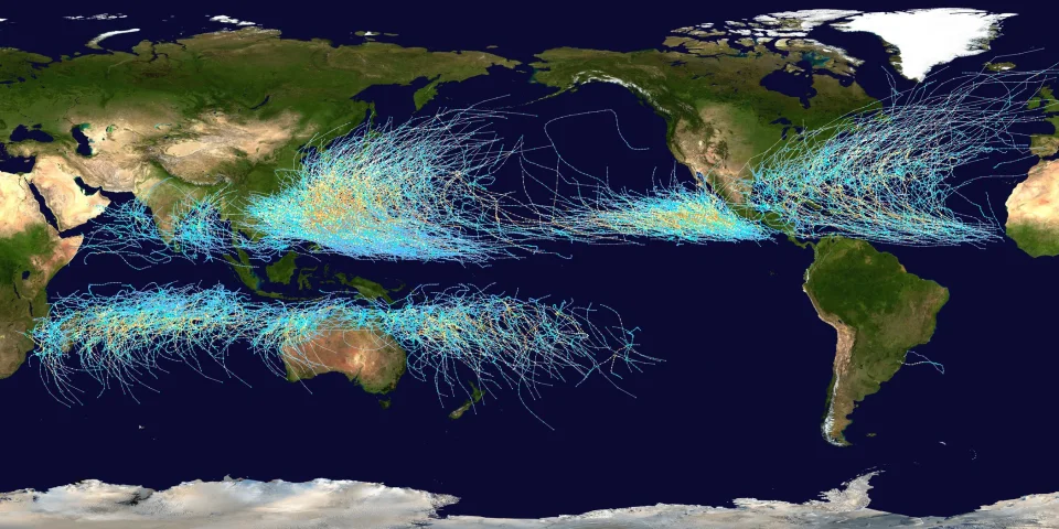 飓（台）风出现在地球的那些地方？地球上的台风路径