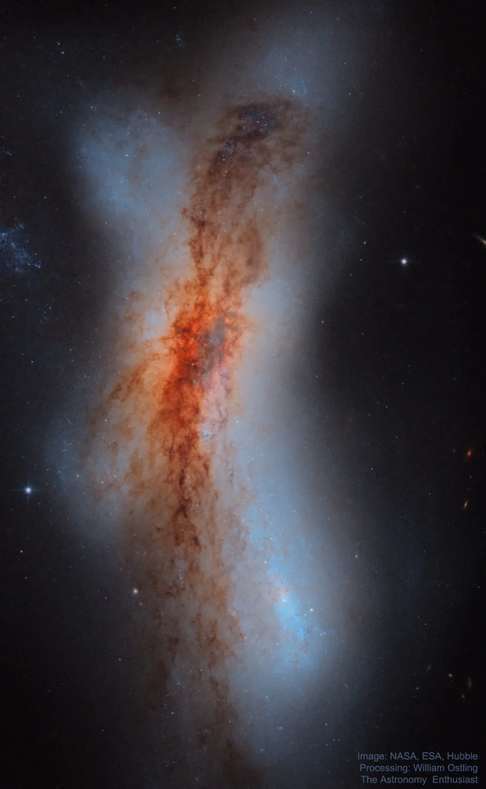 哈勃拍摄的互撞星系NGC 520