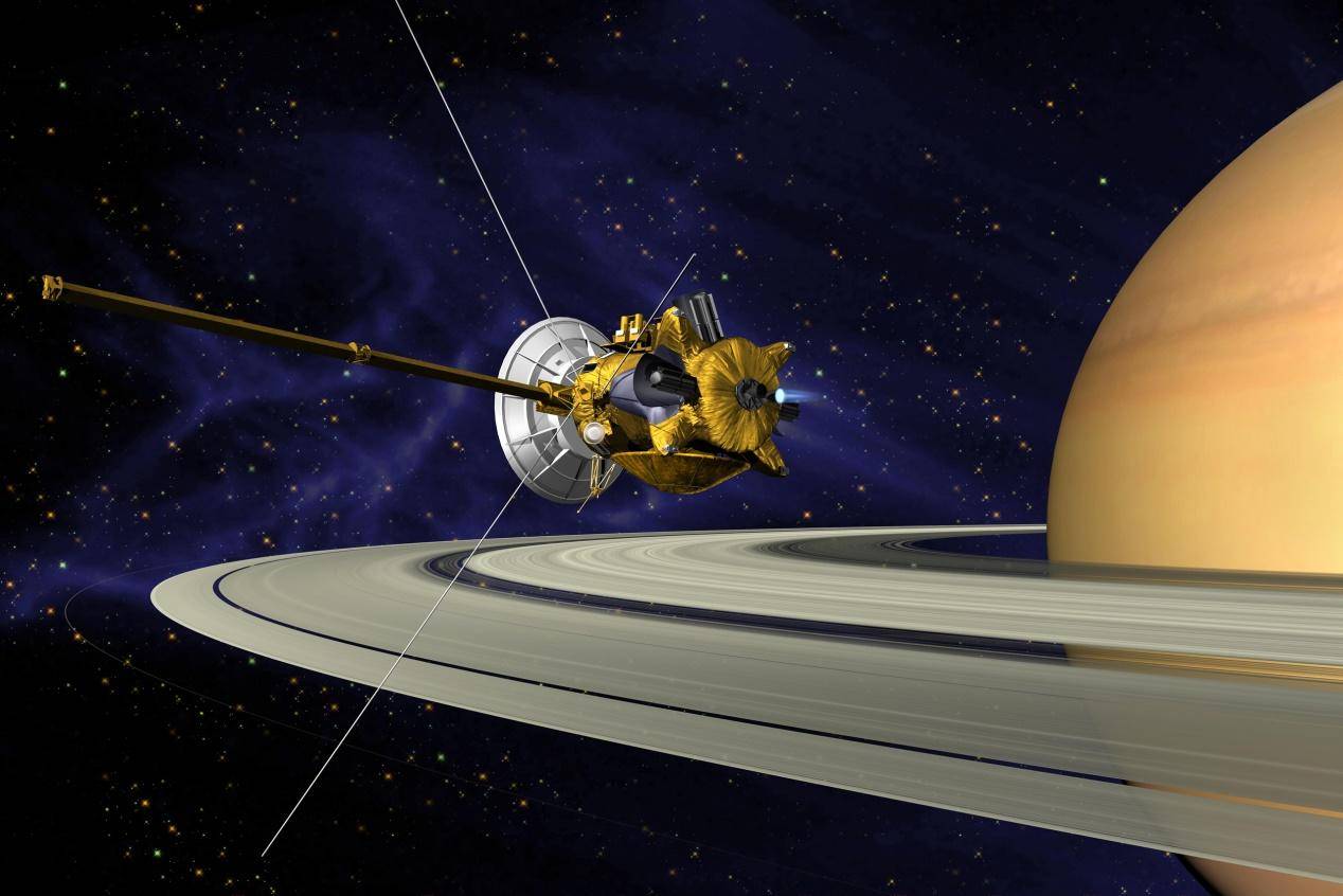 卡西尼号探测器坠入土星前拍摄的画面