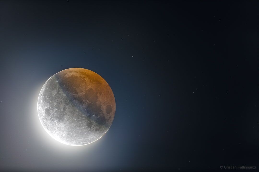 HDRHDR影像：月球上的圆形地球阴影
