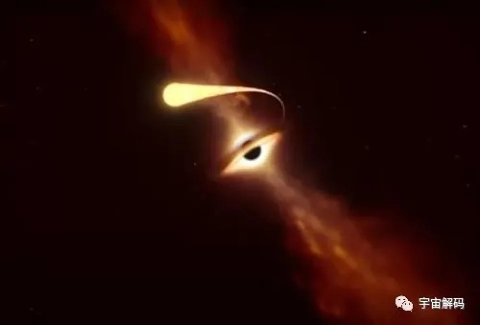 距地球2.15亿光年外，一颗恒星被大质量黑洞吞噬，场面壮观