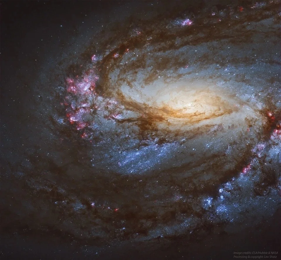 每日一图——哈勃拍摄的螺旋星系M66（2021-2-25）