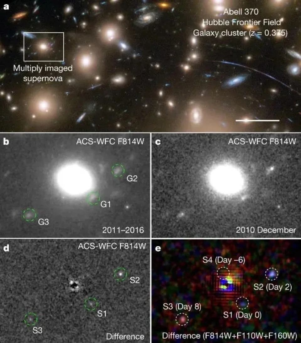 哈勃望远镜捕捉到超新星爆炸瞬间